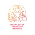 Phasing out of fossil red gradient concept icon