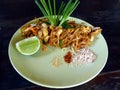 Phat Thai Thai Style Fried Noodle on plate