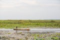 PHATTHALUNG, THAILAND- April 23: Fishermen are rowing their boat