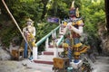 Giant or titan guardian entrance for thai people travel visit and respect pray buddha at Wat Khao Orr or Kao Or temple on August