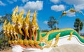 Phaya Naga dragon snake guard in the Temple Wat in Thailand Royalty Free Stock Photo