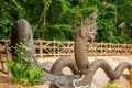 Phaya Nak statue.King of naga Royalty Free Stock Photo