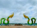 Phayanak or Naga king of snake Statue at the mekong river