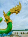 Phayanak or Naga king of snake Statue at the mekong river