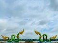 Phayanak or Naga king of snake Statue at the mekong river