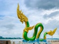 Phayanak or Naga king of snake Statue at the mekong river