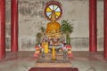 Gold Chinese Buddha Statue Sit on Concrete Base