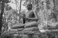 Low Angle Black and White Front Left Buddha Statue Giving The Firts Sermon