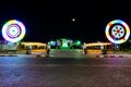 PHAYAO, THAILAND - December 11, 2019 : King Ngam Mueang Monument with Decorative Lanna Lanterns beside Kwan Phayao Lake