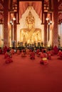 PHAYAO, THAILAND - July 19, 2020 : Phrachao Ton Luang Statue of Si Khom Kham Temple