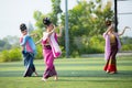 PHAYAO,THAILAND - October 24 : Thai girl performing traditional Lanna dance at public park show the tourist on October 24 2015 in