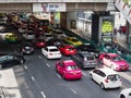 High Angle View of Traffic Jam Street in Bangkok