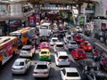 High Angle View of Traffic Jam Street in Bangkok