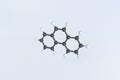 Phenanthrene molecule made with balls, scientific molecular model. 3D rendering Royalty Free Stock Photo
