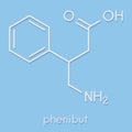 Phenibut anxiolytic and sedative drug molecule. Skeletal formula.