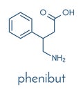 Phenibut anxiolytic and sedative drug molecule. Skeletal formula.