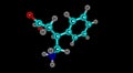 Phenibut molecular structure isolated on black Royalty Free Stock Photo