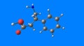 Phenibut molecular structure isolated on blue