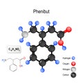 Phenibut. Structure of a molecule. Royalty Free Stock Photo