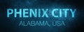 Phenix City. Alabama. USA special blue banner background