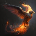 Phenix fire bird. Geenerative AI Royalty Free Stock Photo