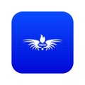 Phenix wing icon blue vector
