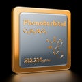 Phenobarbital, chemical formul. 3D