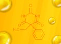 Phenobarbital chemical formula. Phenobarbital 3D Realistic chemical molecular structure