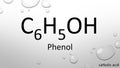 Phenol formula on waterdrop background