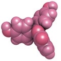 Phenolphthalein indicator molecule. Used in acid base titrations and as laxative