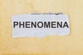 PHENOMENA