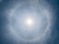 The phenomenon has a ring around the sun. Royalty Free Stock Photo