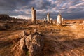 Phenomenon rock formations in Bulgaria around Varna - Pobiti kamani. National tourism place. Royalty Free Stock Photo