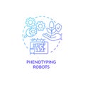 Phenotyping robots blue gradient concept icon