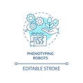 Phenotyping robots turquoise concept icon