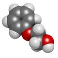 Phenoxyethanol preservative molecule. Used in cosmetics, vaccines, drugs, etc.