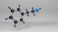 Phenylethylamine molecule 3D render illustration. Royalty Free Stock Photo