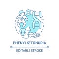 Phenylketonuria blue concept icon