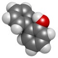 2-phenylphenol preservative molecule. Biocide used as food additive, preservative, and disinfectant. Royalty Free Stock Photo