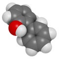 2-phenylphenol preservative molecule. Biocide used as food additive, preservative, and disinfectant. Royalty Free Stock Photo