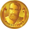 Pherecydes gold style portrait, vector