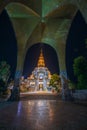 Phetchabun Province,Thailand-July 27,2018, Asahabucha Day in Buddhism wat Phasonkhew temple open lighting all place for people lo