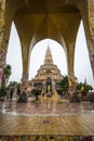 Buddhist tourists sightseeing beautiful Buddhist church