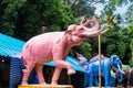 Phetchabun, Thailand - November, 29, 2020 : An imaginary elephant statue of Wat Pa Phu Thap Berk at Phetchabun, Thailand