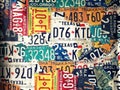 Vintage Vinyl sign plate old car license plates at Route 12 coffee shop at Khao Kho Royalty Free Stock Photo