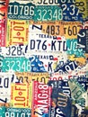 Vintage Vinyl sign plate old car license plates at Route 12 coffee shop at Khao Kho Royalty Free Stock Photo