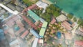 Phi Phi Don, Thailand. Aerial view of Phi Phi Island coastline from drone on a hot sunny day Royalty Free Stock Photo