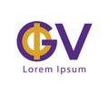 Phi and GV Logo Design Royalty Free Stock Photo