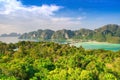 Phi Phi Island view on Tonsai Village. Koh Phi Phi Don, Viewpoint. Thailand Royalty Free Stock Photo