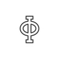 Phi letter outline icon